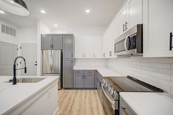 Sleek stainless steel appliances